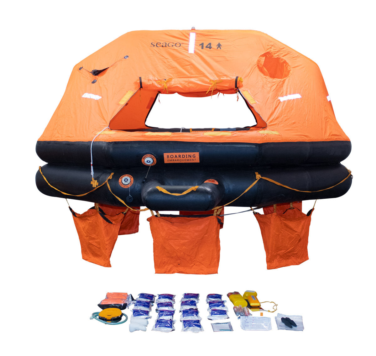 4 Person Master Plus Life Raft Orange Canopy ISO9650-1