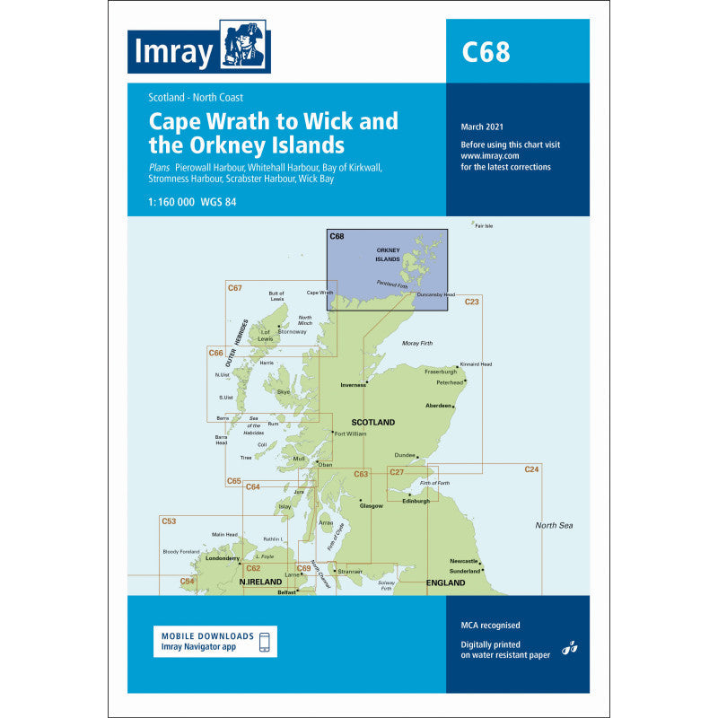 Imray Chart  Cape Wrath To Wick & The Orkney Islands C68