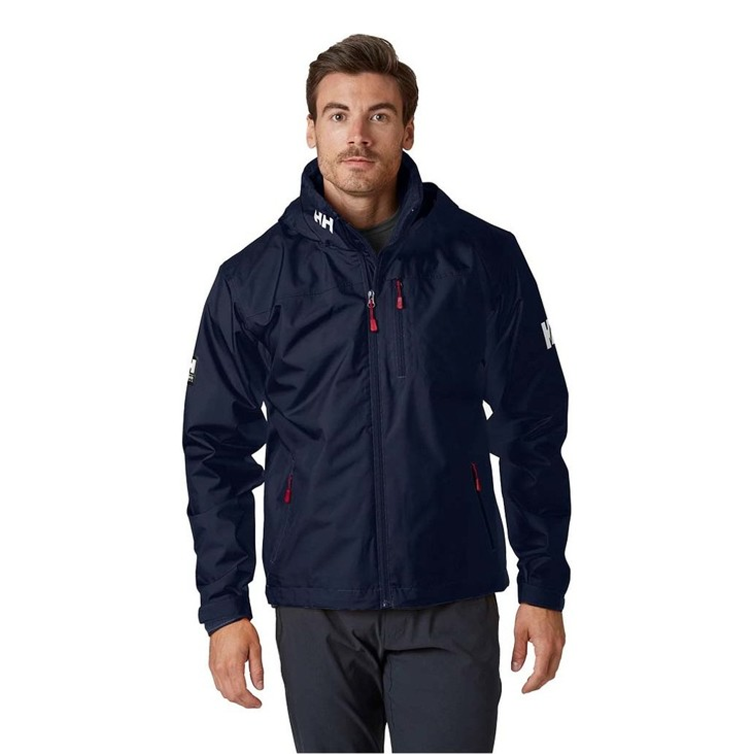 Crew Hooded Mid Layer Jacket Navy