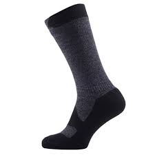 Walking Thin Mid Length Socks Grey/Black