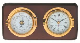 Channel Clock/Barometer Brass 18034